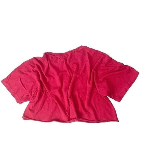 Papaya Red Cropped Flowers Tee Small - Picture 3 of 3